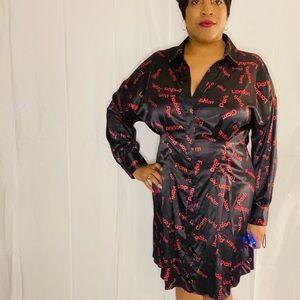 Printed Satin Dress
